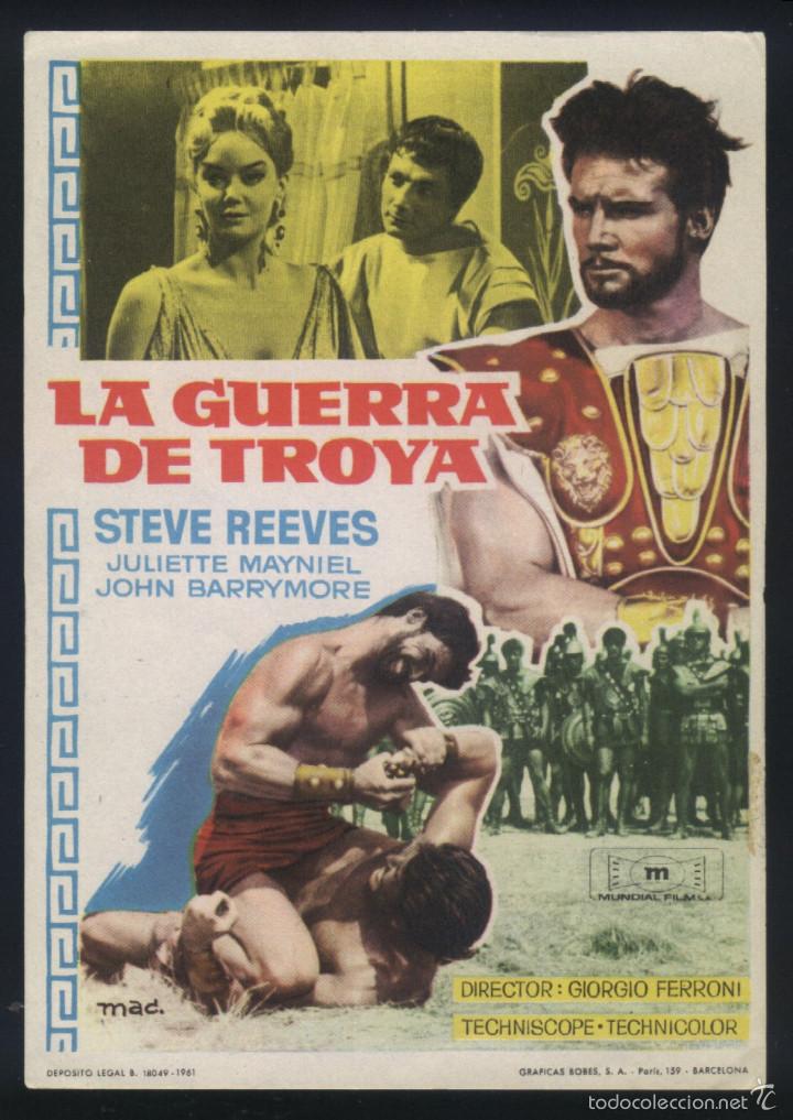  Flyers Publicitaires de films Anciens: Q-06401- LA GUERRA DE TROYA (La guerra di Troia) Steve Reeves - Juliette Mayniel