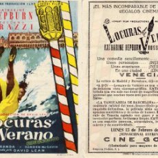 Cine: FOLLETO DE MANO LOCURAS DE VERANO CON KATHARINE HEPBURN. CINE GOYA ZARAGOZA. Lote 196017148