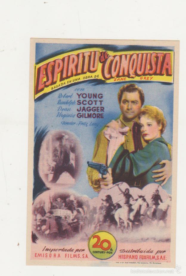 Cine: Esp&iacute;ritu de Conquista. Sencillo de 20Th Century Fox.  &iexcl;IMPECABLE! - Foto 1