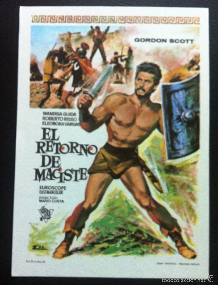  Flyers Publicitaires de films Anciens: PROGRAMA EL RETORNO DE MACISTE (GORDON SCOTT - WANDISA GUIDA ROBERTO RISSO - OMBRETTA COLLI)