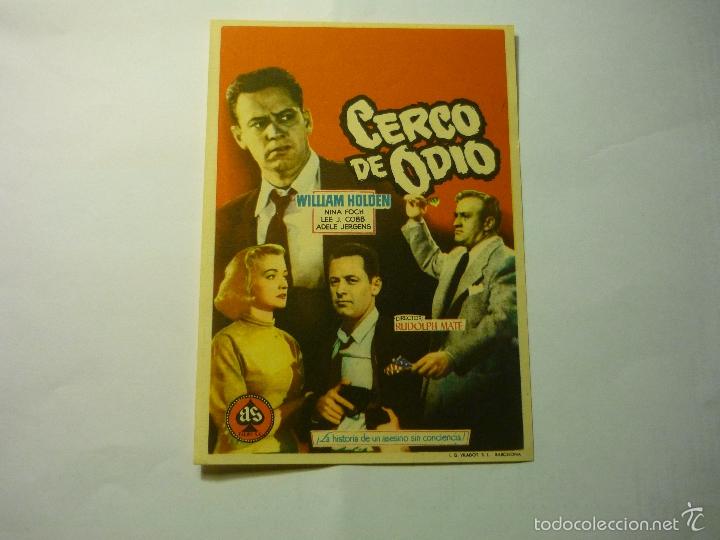 Cine: PROGRAMA CERCO DE ODIO -WILLIAM HOLDEN--BB - Foto 1