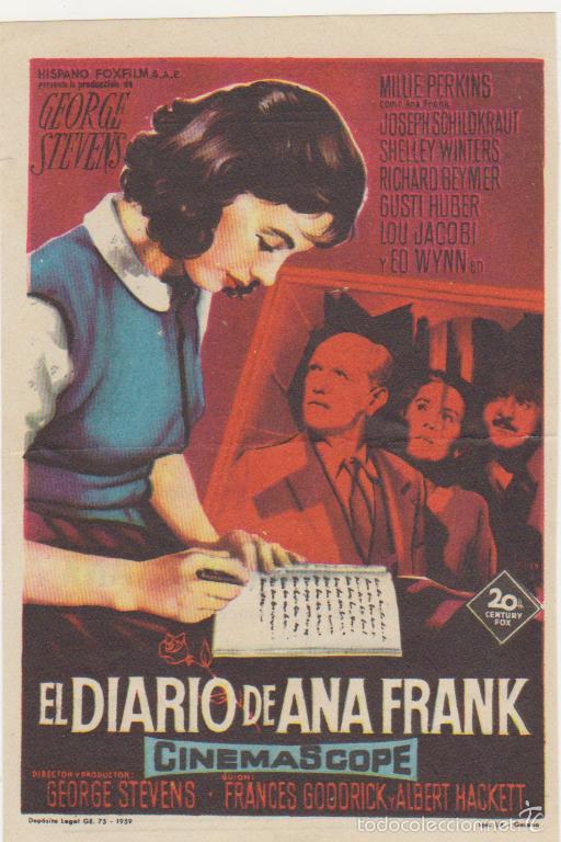 Cine: El Diario de Ana Frank. soligó. Sencillo de 20Th Century. Cines Tívoli y Centro - Vendrell 1960. - Foto 1 - 58224022