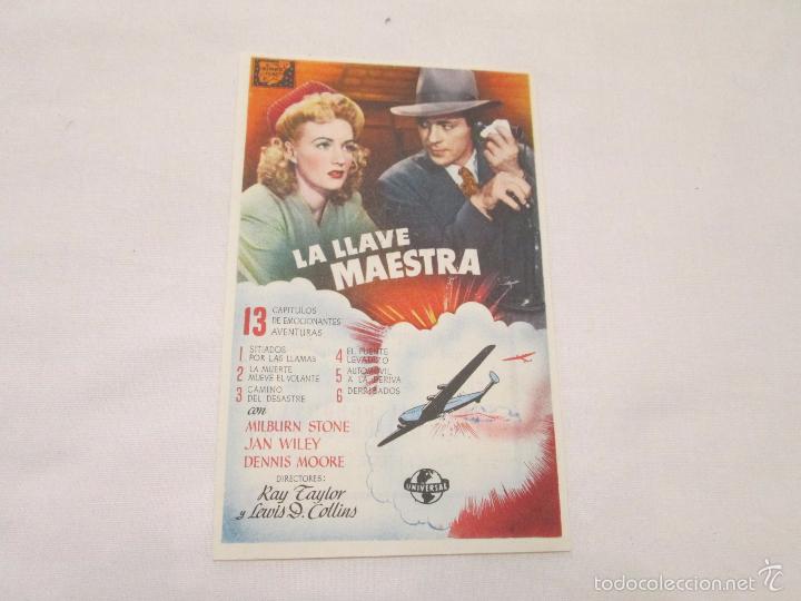 Folhetos de m&atilde;o de filmes antigos de cinema: LA LLAVE MAESTRA - MILBURN STONE // JAN WILEY // ETC. - UNIVERSAL - 1948