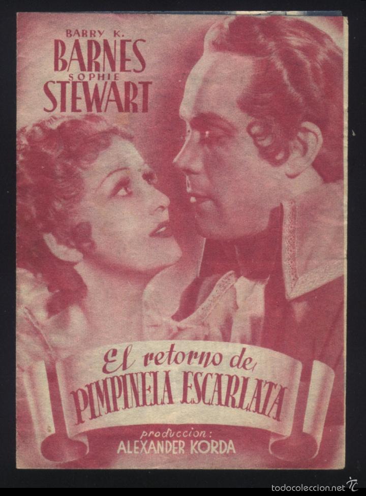 Cine: Q-00863- EL RETORNO DE PIMPINELA ESCARLATA (DOBLE) (FRONTON CINEMA - LOGRO&Ntilde;O) Barry K. Barnes