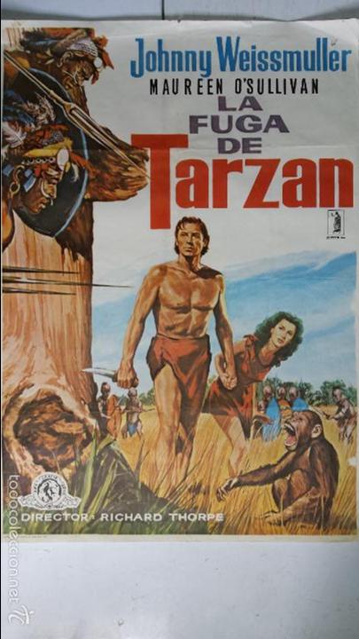 Cine: (2) ANTIGUO Y ORIGINAL CARTEL DE CINE 70 X 100 CM. LA FUGA DE TARZAN - 1979