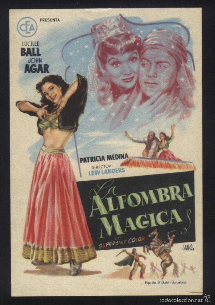 Flyers Publicitaires de films Anciens: Q-06521- LA ALFOMBRA MAGICA (The Magic Carpet) Lucille Ball - John Agar - Patricia Medina