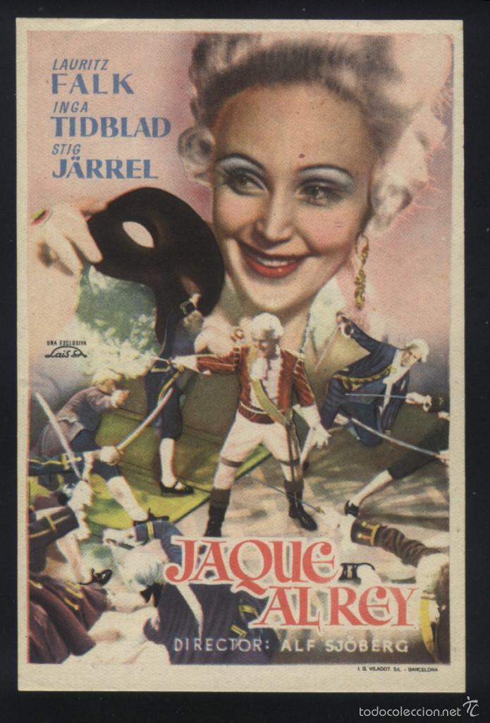  Flyers Publicitaires de films Anciens: Q-06526- JAQUE AL REY (SIN DISTRIBUIDORA) Lauritz Falk - Inga Tidblad - Stig J&auml;rrel