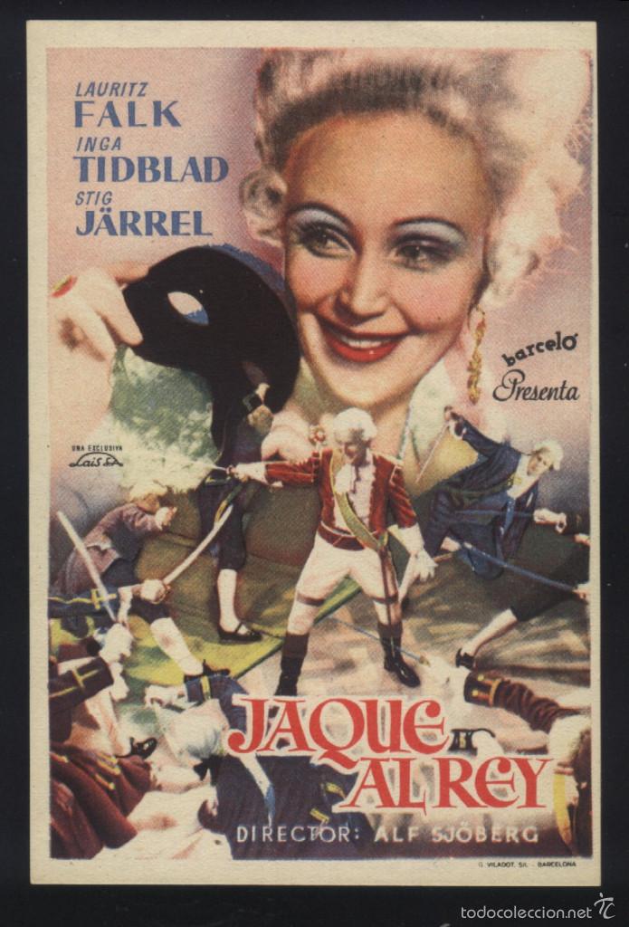  Flyers Publicitaires de films Anciens: Q-06527- JAQUE AL REY (DISTRIBUICIONES BARCELO) Lauritz Falk - Inga Tidblad - Stig J&auml;rrel