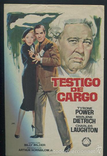 Cine: PROGRAMA TESTIGO DE CARGO  TYRONE POWER - MARLENE DIETRICH - Foto 1
