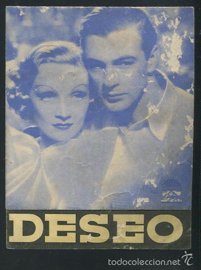 Cine: PROGRAMA DESEO MARLENE DIETRICH GARY COOPER CON PUBLICIDAD - Foto 1