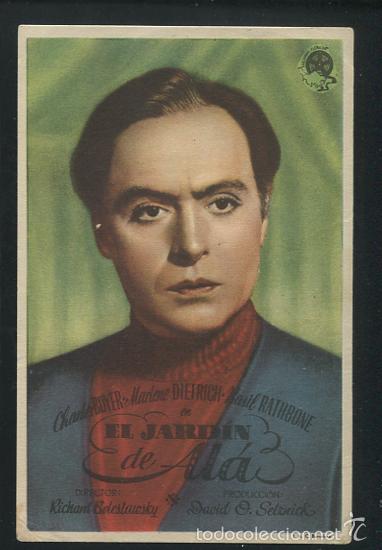 Cine: PROGRAMA EL JARDIN DE ALA, CHARLES BOYER, MARLENE DIETRICH - Foto 1