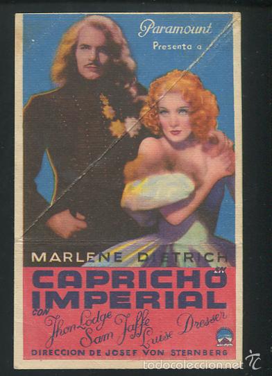 Cine: PROGRAMA CAPRICHO IMPERIAL MARLENE DIETRICH CON SELLO DE CINE - Foto 1