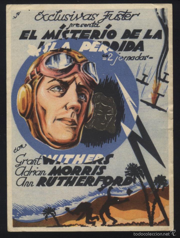 Flyers Publicitaires de films Anciens: Q-01986- EL MISTERIO DE LA ISLA PERDIDA (THE FIGHTING MARINES) Grant Withers - Adrian Morris