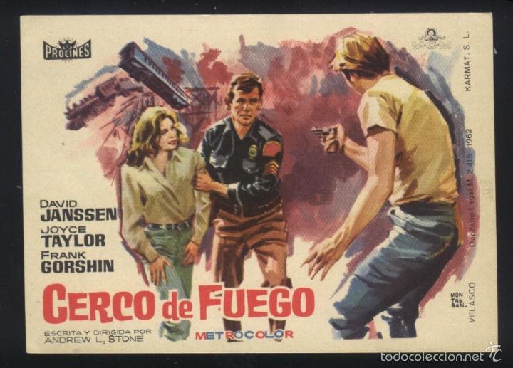  Flyers Publicitaires de films Anciens: Q-06549- CERCO DE FUEGO (Ring of Fire) David Janssen - Joyce Taylor - Frank Gorshin - Joel Marston