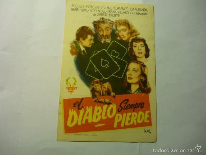 Cine: programa el diablo siempre pierde.- michele morgan .-publicidad bb - Foto 1