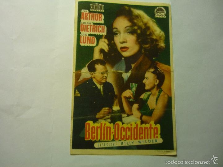 Cine: programa berlin occidente .-marlene dietrich - publicidad victoria -parets del valles bb