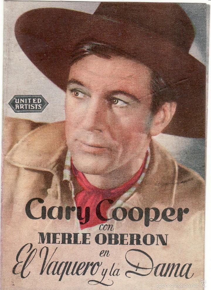 Cine: PROGRAMA DE CINE EL VAQUERO Y LA DAMA. GARY COOPER, MERLE OBERON - Foto 1