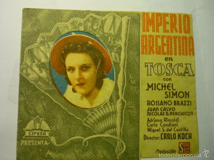 Cine: PROGRAMA DOBLE TOSCA - IMPERIO ARGENTINA-