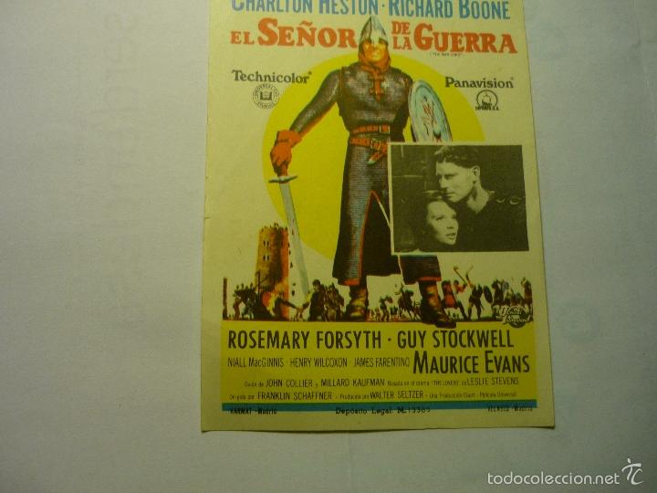 Cine: PROGRAMA EL SE&Ntilde;OR DE LA GUERRA.-CHARLTON HESTON - Foto 1