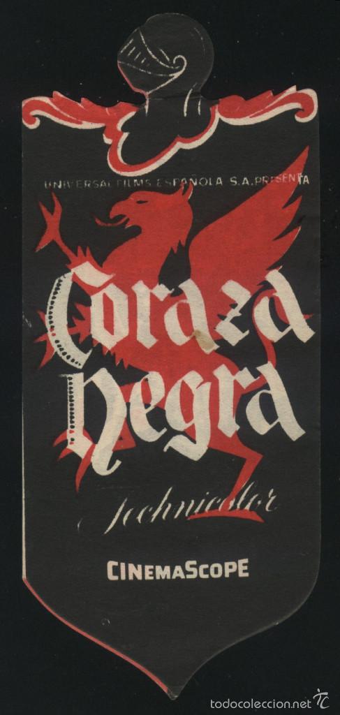  Flyers Publicitaires de films Anciens: Q-06582- CORAZA NEGRA (The Black Shield of Falworth) (TROQUELADO DOBLE) Tony Curtis - Janet Leigh