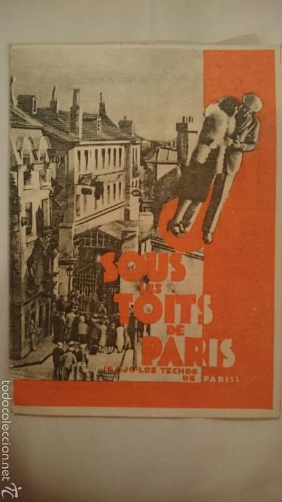 Cine: Programa de mano Sous les toits de paris. Publicidad Real Cinema - Foto 1