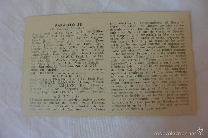 Cine: FOLLETO CROMO CINE PARALELO 38 - Foto 2