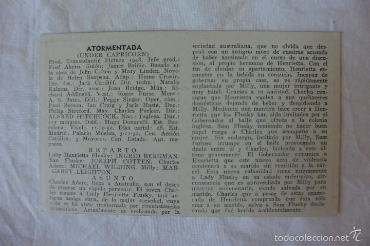 Cine: FOLLETO CROMO CINE ATORMENTADA - Foto 2