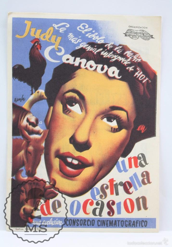 Cine: Programa de Cine - Una Estrella de Ocasi&oacute;n - Publicidad Cine Zorrilla / Victoria, Badalona -A&ntilde;o 1944
