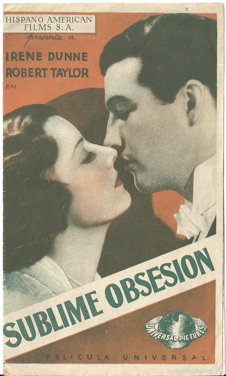 Cine: PTCC 329 SUBLIME OBSESION PROGRAMA DOBLE UNIVERSAL IRENE DUNNE ROBERT TAYLOR - Foto 1