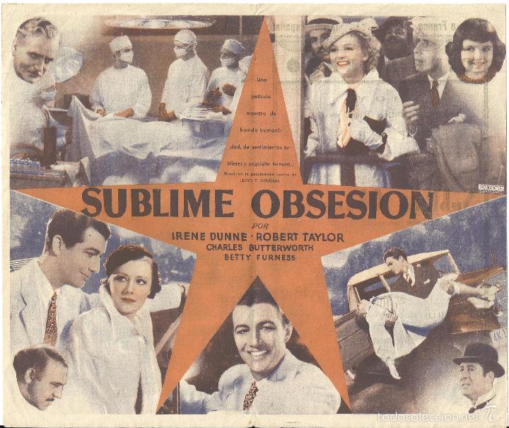 Cine: PTCC 329 SUBLIME OBSESION PROGRAMA DOBLE UNIVERSAL IRENE DUNNE ROBERT TAYLOR - Foto 2