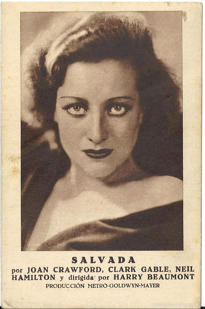 Cine: PTCC 329 SALVADA PROGRAMA TARJETA MGM JOAN CRAWFORD MARRON - Foto 1