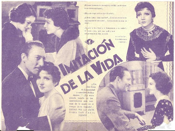Cine: PTCC 531 IMITACION A LA VIDA PROGRAMA DOBLE UNIVERSAL CLAUDETTE COLBERT - Foto 2
