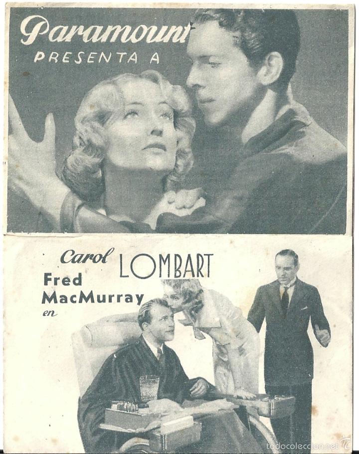 Cine: PTCC 443 CANDIDATA A MILLONARIA PROGRAMA DOBLE PARAMOUNT CAROLE LOMBARD FRED MACMURRAY - Foto 1
