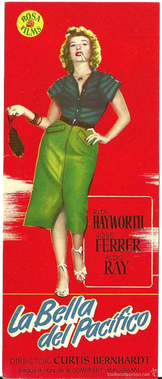 Cine: LA BELLA DEL PACIFICO PROGRAMA SENCILLO ROSA FILMS RITA HAYWORTH - Foto 1