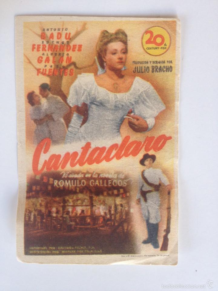 Cine: CANTACLARO - PROGRAMA DE MANO - Foto 1