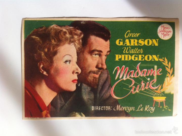 Cine: MADAME CURIE - PROGRAMA DE MANO (SIN PUBLICIDAD)