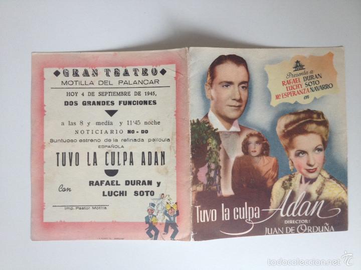 Cine: TUVO LA CULPA ADAN - PROGRAMA DE CINE DOBLE (CON PUBLICIDAD) - Foto 1