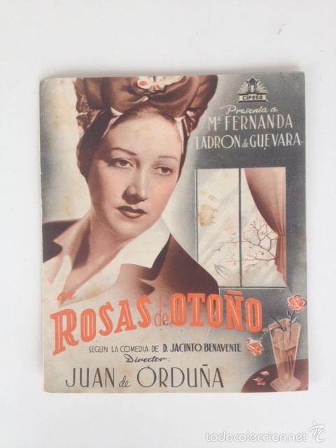 Cine: ROSAS DE OTO&Ntilde;O - PROGRAMA DE MANO (CON PUBLICIDAD) - Foto 1