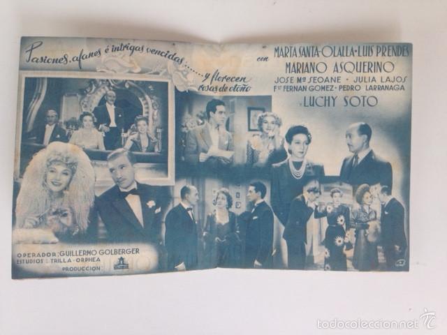Cine: ROSAS DE OTO&Ntilde;O - PROGRAMA DE MANO (CON PUBLICIDAD) - Foto 2