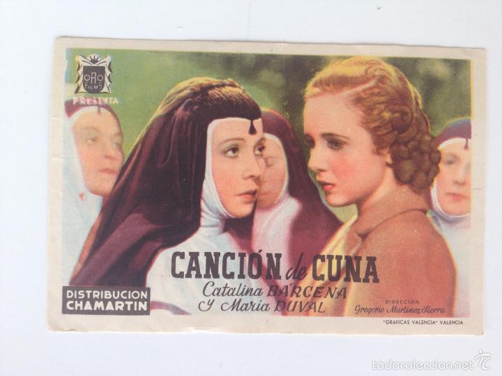 Cine: CANCI&Oacute;N DE CUNA - PROGRAMA DE MANO (SIN PUBLICIDAD) - Foto 1