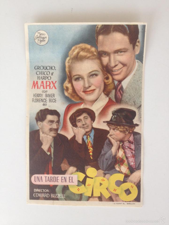 Cine: UNA TARDE EN EL CIRCO - PROGRAMA SENCILLO (SIN PUBLICIDAD) - Foto 1