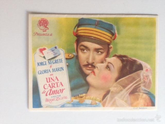  Foglietti di film di film antichi di cinema: UNA CARTA DE AMOR - DOBLE SIN PUBLICIDAD
