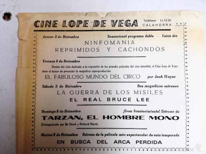  Flyers Publicitaires de films Anciens: TARZAN EL HOMBRE MONO,EL FABULOSO MUNDO DEL CIRCO,LA GUERRA DE LOS MISILES.IDEAL CINEMA