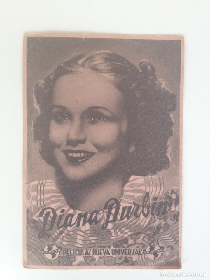 Folhetos de m&atilde;o de filmes antigos de cinema: DIANA DURBIN - PROGRAMA SENCILLO CON PUBLICIDAD