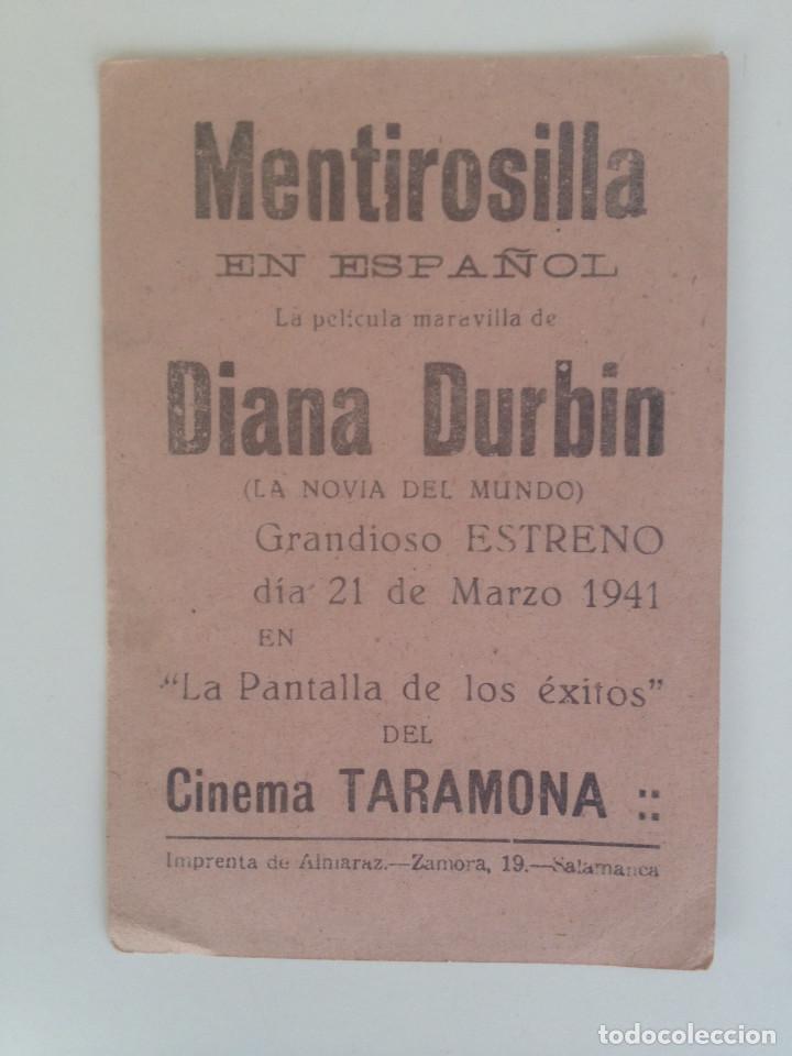 Cine: DIANA DURBIN - PROGRAMA SENCILLO CON PUBLICIDAD - Foto 2