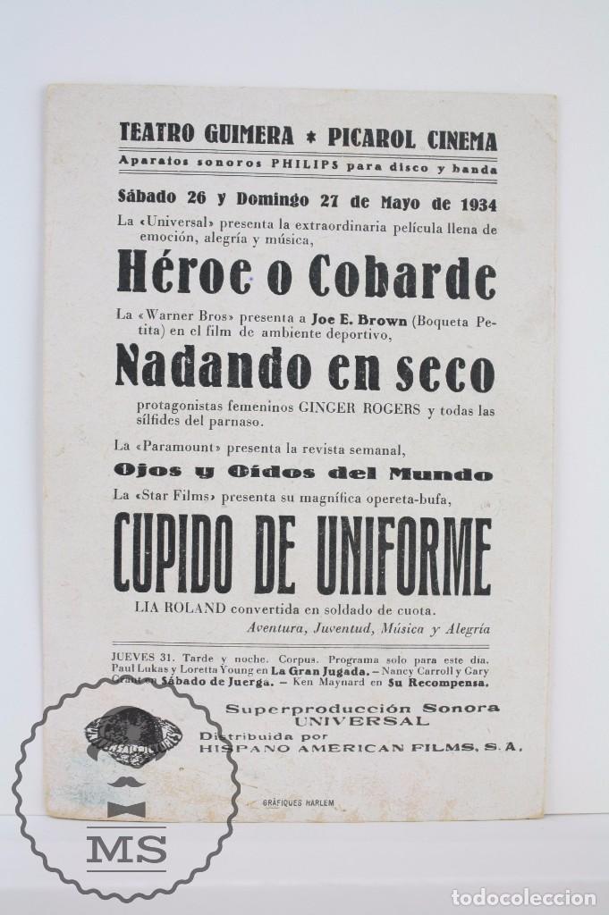 Cine: Programa de Cine Doble - H&eacute;roe o Cobarde - Universal Pictures, A&ntilde;o 1934 - Foto 3