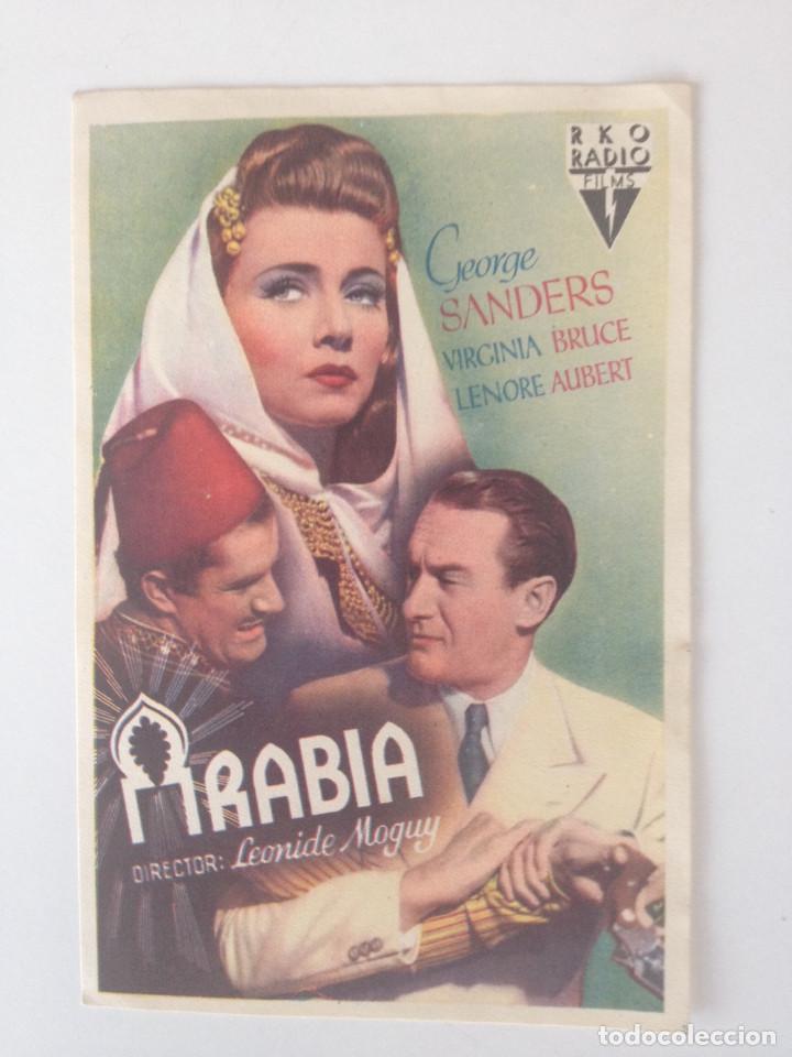 Folhetos de m&atilde;o de filmes antigos de cinema: ARABIA - GEORGE SANDERS - 1944 - SIN PUBLICIDAD (IMPECABLE)