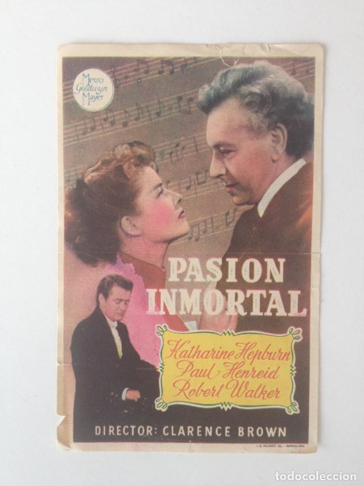Cine: PASI&Oacute;N INMORTAL - PROGRAMA DE MANO (SIN PUBLICIDAD) - Foto 1