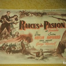 Cine: RARO PROGRAMA DOBLE RAICES DE PASION Y LA TONTA DEL BOTE 26 DE MARZO DE 1950. Lote 61925192