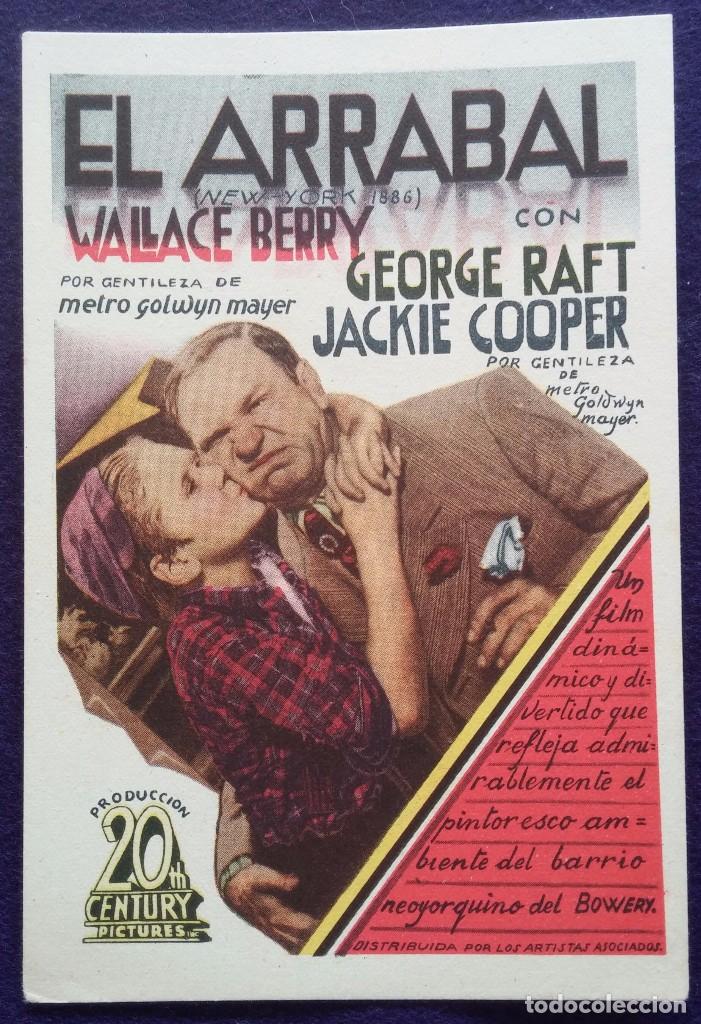 Cine: PROGRAMA DE CINE ORIGINAL. TARJETA. EL ARRABAL. WALLACE BERRY, JACKIE COOPER. - Foto 1